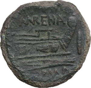 reverse: L. Licinius Murena. AE As, c. 169-158 B.C