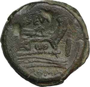 reverse: Q. Opimius.. AE As, c. 169-158 BC