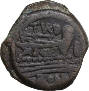 reverse: C. Papirius Turdus.. AE As, c. 169-158 BC