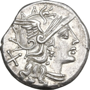 obverse: Pub. Sulla.. AR Denarius, 151 BC