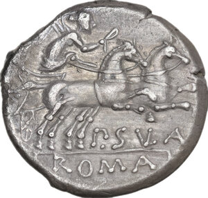 reverse: Pub. Sulla.. AR Denarius, 151 BC