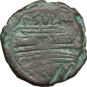 reverse: P. Sula. AE Semis, c. 151 BC