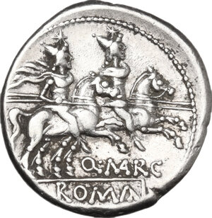 reverse: Q. Marcius Libo. AR Denarius, Rome mint, 148 BC