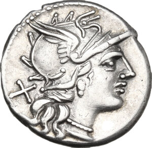 obverse: C. Valerius C.f. Flaccus.. AR Denarius, 140 BC