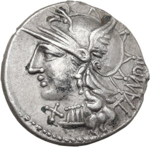 obverse: M. Baebius Q. f. Tampilus.. AR Denarius, 137 BC
