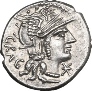 obverse: L. Antestius Gragulus.. AR Denarius, 136 BC