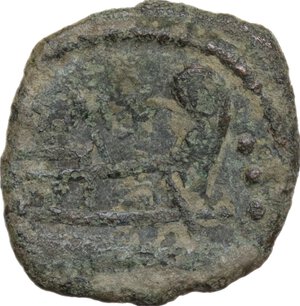 reverse: Q. Fabius Maximus. AE Quadrans, 127 BC