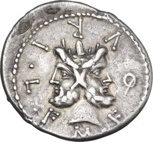 obverse: M. Furius L.f. Philus.. AR Denarius, 119 BC