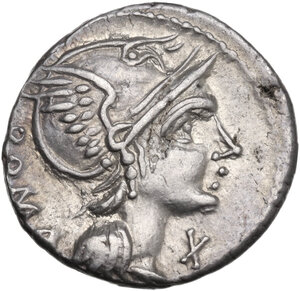 obverse: L. Flaminius Chilo.. AR Denarius, 109 or 108 BC