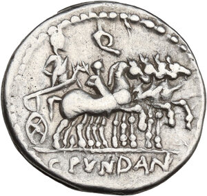 reverse: C. Fundanius. . AR Denarius, 101 BC