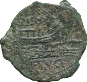 reverse: L. Calpurnius Piso Frugi.. AE As, 90 BC