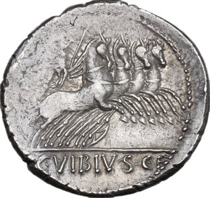 reverse: C. Vibius C.f. Pansa. AR Denarius, c. 90 BC