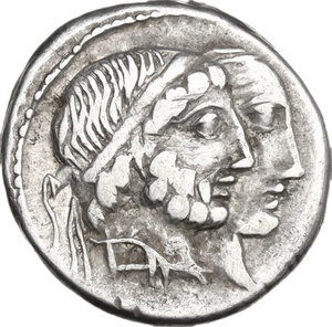 obverse: C. Marcius Censorinus.. AR Denarius, 88 BC