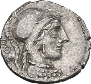 obverse: L. Rubrius Dossenus.. AR Denarius, 87 BC