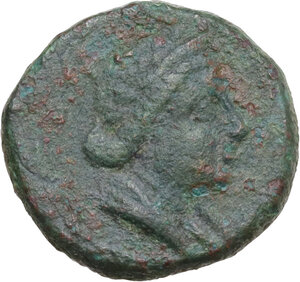 obverse: Southern Apulia, Hyria or Orra. AE Teruncius, c. 210-150 BC