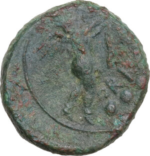 reverse: Southern Apulia, Hyria or Orra. AE Teruncius, c. 210-150 BC