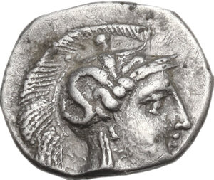 obverse: Southern Apulia, Tarentum. AR Diobol, c. 380-325 BC