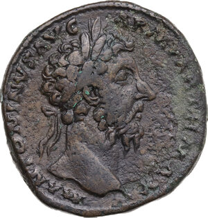 obverse: Marcus Aurelius (161-180).. AE Sestertius, 168 AD