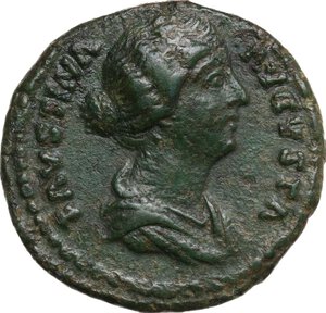 obverse: Faustina II, wife of Marcus Aurelius (died 176 AD).. AE As. Struck under Marcus Aurelius