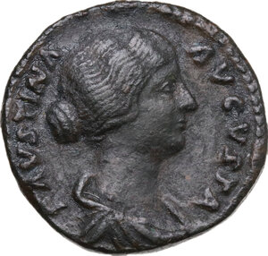 obverse: Faustina II, wife of Marcus Aurelius (died 176 AD).. AE Dupondius or As,161-175 AD