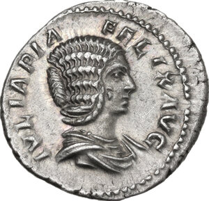 obverse: Julia Domna, wife of Septimius Severus (died 217 AD).. AR Denarius, struck under Caracalla, 211-217 AD