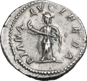 reverse: Julia Domna, wife of Septimius Severus (died 217 AD).. AR Denarius, struck under Caracalla, 211-217 AD
