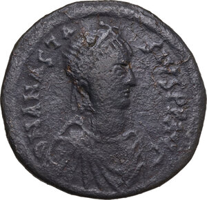 obverse: Anastasius I (491-518).. AE Follis, Constantinople mint, struck 512-517 AD