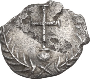 reverse: Justinian I (527-565).. AR 1/2 (?) Siliqua, Ravenna mint