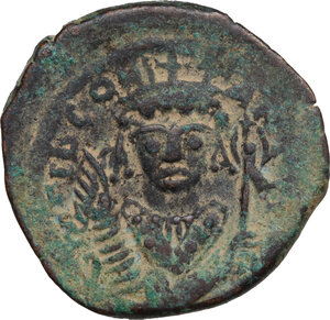 obverse: Tiberius II Constantine (578-582).. AE Follis. Nicomedia mint, 2nd officina. Dated RY 7 (580/1)