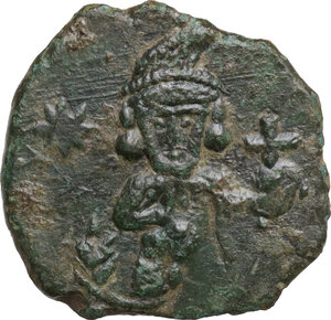 obverse: Justinian II (685-695).. AE Follis. Syracuse mint, 694/5