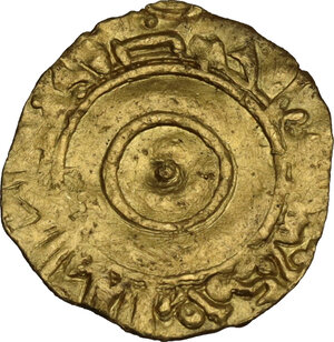 obverse: Fatimids, Al Mu izz (341-365 AH/ 935-975 DC).. AV 1/4 Dinar or Robai, (Siqilliya)