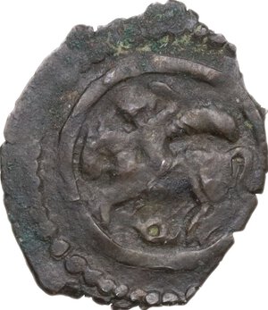obverse: Genoese Colonies.  Caffa. AE Follaro with St. George and Tamgha