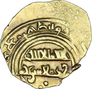obverse: Cassibile.  Ibn Al Thumna (1052-1062). Tarì o 1/4 dinar, (Cassibile), senza data