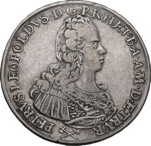 obverse: Firenze.  Pietro Leopoldo di Lorena (1765-1790). . Francescone 1768. Accette decussate (Antonio Fabbrini, zecchiere)