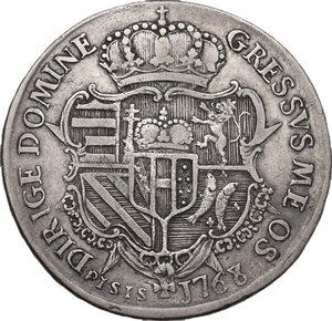 reverse: Firenze.  Pietro Leopoldo di Lorena (1765-1790). . Francescone 1768. Accette decussate (Antonio Fabbrini, zecchiere)
