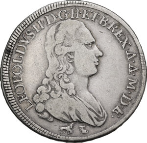 obverse: Firenze.  Pietro Leopoldo di Lorena (1765-1790). . Mezzo francescone 1790. Sigle L.S. (Luigi Siries, incisore) e unicorno (Francesco Grobert zecchiere)