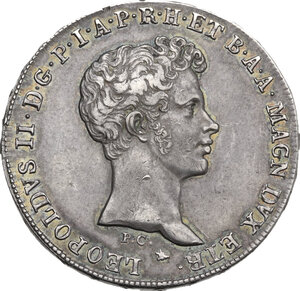 obverse: Firenze.  Leopoldo II di Lorena (1824-1859). Mezzo francescone 1828