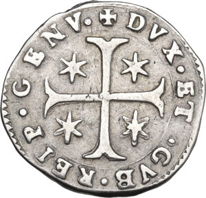 obverse: Genova.  Dogi Biennali (1528-1797), III fase (1637-1797). 8 soldi o diciassettesimo di scudo 1653