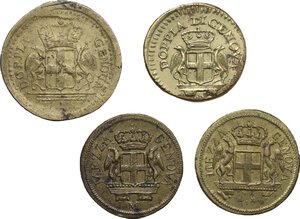 obverse: Genova. Lotto di quattro (4) pesi monetali di cui uno riconducibile al peso del 96 lire e tre al peso del 48 lire