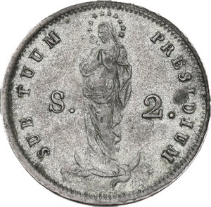 reverse: Genova.  Repubblica Genovese (1814). Da 2 soldi 1814