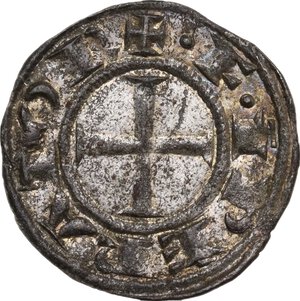 obverse: Messina.  Federico II di Svevia (1197-1250). Denaro 1221