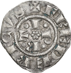 obverse: Milano.  Monetazione comunale a nome di Federico (1240-1310). Denaro imperiale piano