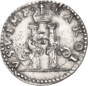 obverse: Milano.  Carlo V d Asburgo (1535-1556).. Denaro da 8 soldi