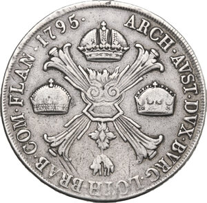 reverse: Milano.  Francesco II d Asburgo-Lorena (1792-1805). Scudo delle corone o crocione 1795