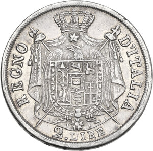 reverse: Milano.  Napoleone Bonaparte (1805-1814).. 2 lire 1811 M