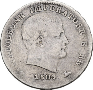 obverse: Milano.  Napoleone Bonaparte (1805-1814).. 15 soldi 1809