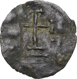reverse: Napoli.  Stefano III (821-832).. Follaro leggero o mezzo Follis con San Gennaro