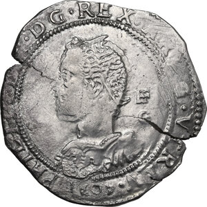 obverse: Napoli.  Filippo III di Spagna (1598-1621).. Mezzo ducato 1609 sigle IAF/G