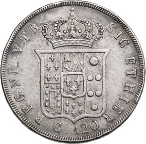 reverse: Napoli.  Ferdinando II di Borbone (1830-1859). 120 grana o piastra 1842