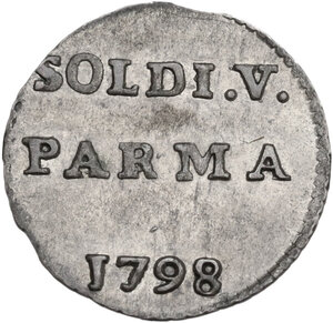 reverse: Parma.  Ferdinando I di Borbone (1765-1802).. Cinquina o parpagliola 1798